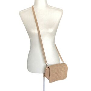Tan Quilted Crossbody Bag